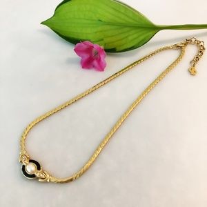Jewelry - Fun Gold, Pearl, and Black Costume Necklace Jewelry - Fun Gold, Pearl, and Black Costume Necklace